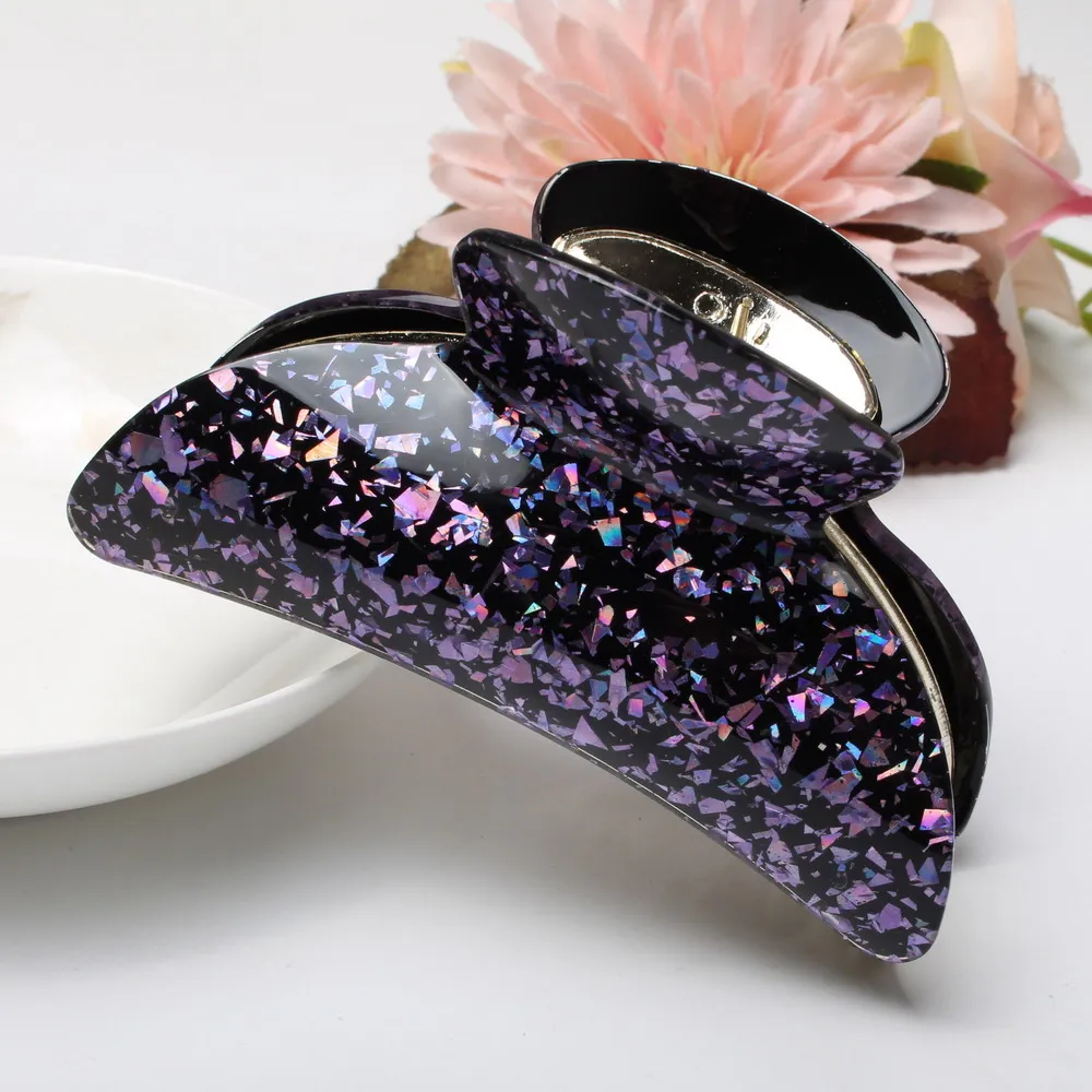 Большой зажим для волос с леопардовым принтом Женский акриловый пластиковый