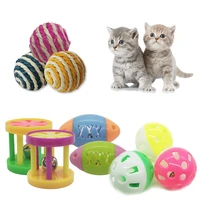pet cat toy sisal rope weave ball interactive kitten playing chewing scratch catching supplies pupply dog handmade bell
