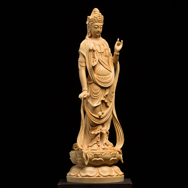 15/21/24 см CCZHIDAO статуя Будды с светильник задняя резьба по дереву твердой древесины
