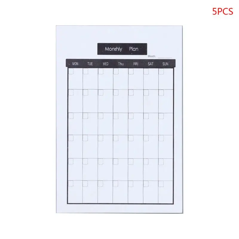 

5PCS Study Work Plan Paper Notepad Memo Pad To Do List Bookmark Stationery Kit