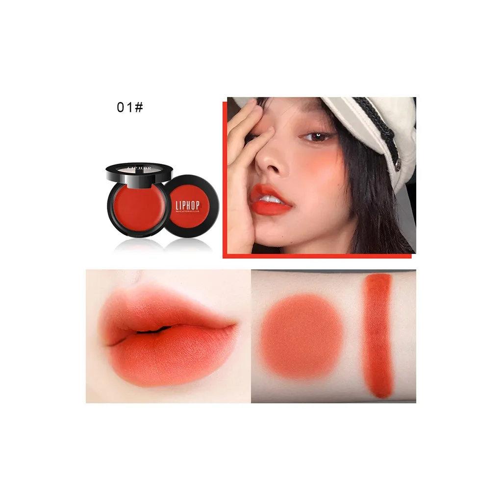 Матовая помада для теней румяна три в одном медовый Румяна румян крем макияжа