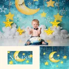 Ночное звездное небо звезды задние фоны с изображением Луны для фотостудии для детей детский наряд для дня рождения для новорожденных вечерние фотосессия фон Настенный декор