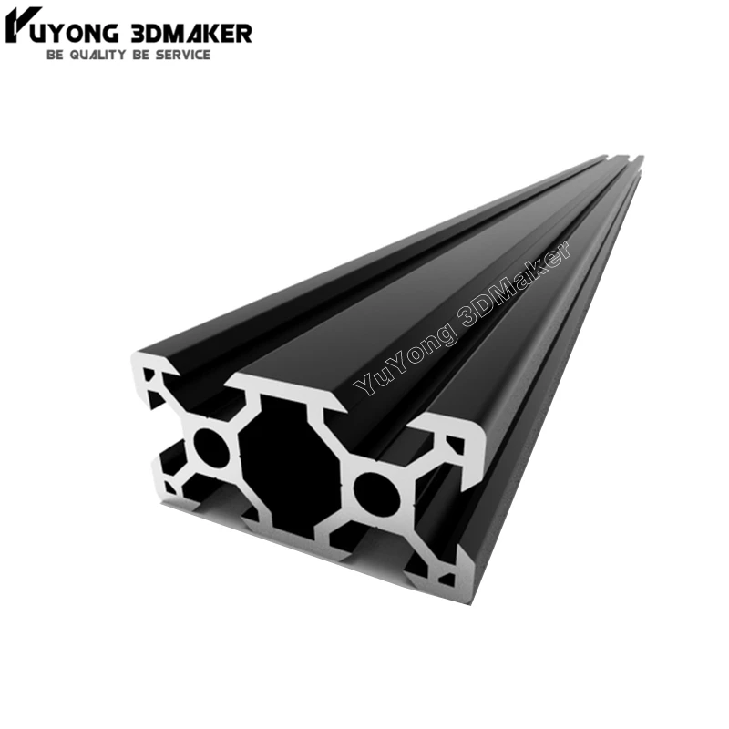 2040 черный анодированный Гладкий без cratch Al6063 v-slot rail алюминиевый профиль на DIY 3D принтер и гравировальная машина