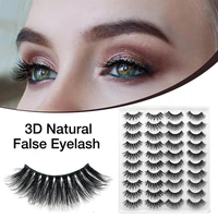 20 pair 3d natural and soft false eyelash set ultra light fake lashes for eye makeup black dense long lasting waterproof eyelash