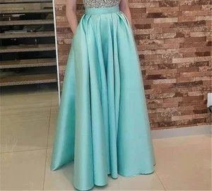 Bridesmaid Dress Juniors Satin A line Maxi Skirts with Pockets Floor Length Semi Formal Prom Party Dresses for Women 2020 VS48 Bridesmaid Dress Juniors Satin A line Maxi Skirts with Pockets Floor Length Semi Formal Prom Party Dresses for Women 2020 VS48
