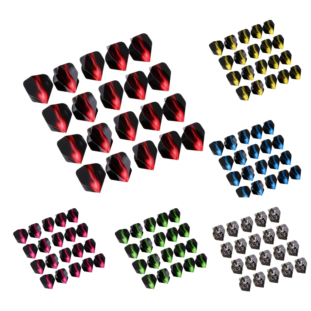 

20 Pieces Standard Shape Dart Flights Tail Replacement Accessories - 6 Different Colors