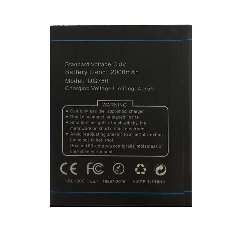 Для батареи Doogee DG750 Высококачественная стандартная сменная литий ионная батарея