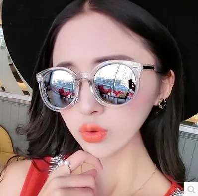 

Candy Color Transparent Mirrored Round Plastic Sunglasses Rivet Men Women Glasses With Arrows