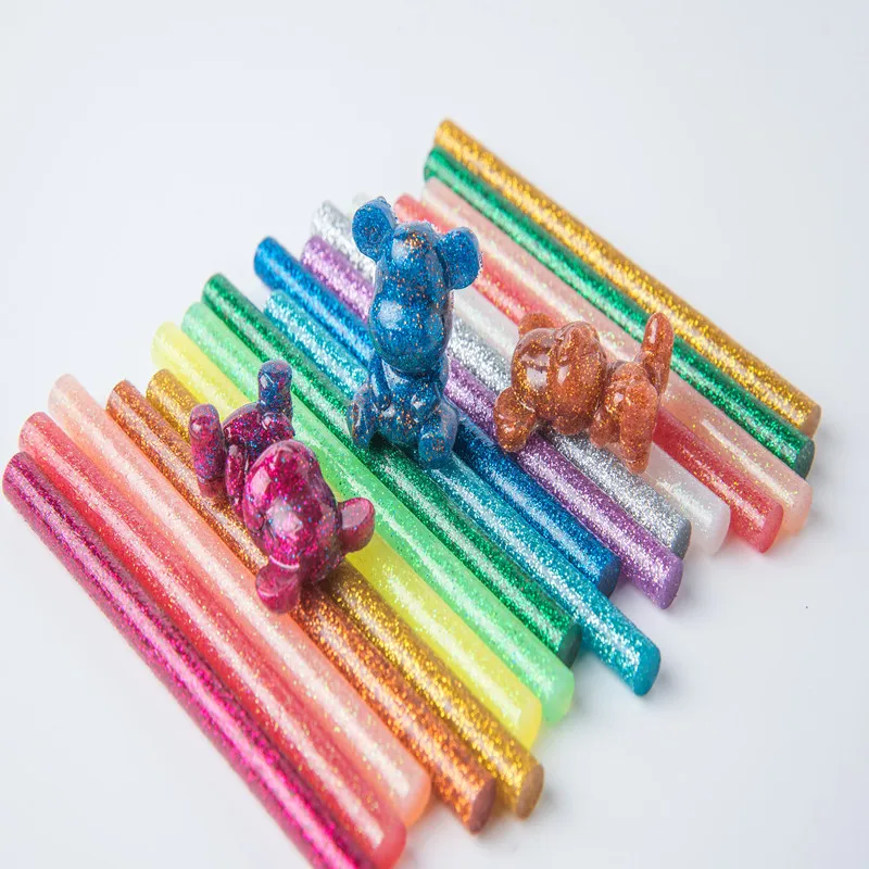 

25pcs 11x100mm Hot Melt Glue Stick Mix Color Glitter Viscosity DIY Craft Toy Repair Tools