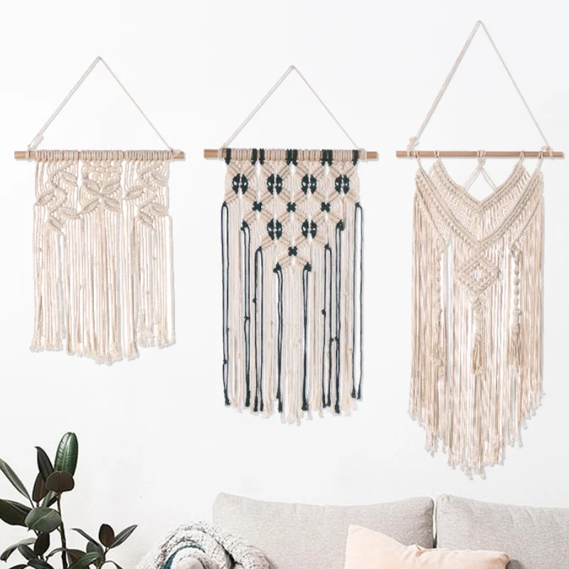 

Boho Home Decor Tapestry Macrame Woven Tapestry Wall Hanging Nordic Bohemian Living Room Decoration Aesthetic Hanging Cloth