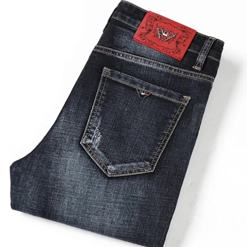 

Luren Men Black Jeans Summer Casual Denim Trousers Oversized Jeans Cotton Pants Sweatpants