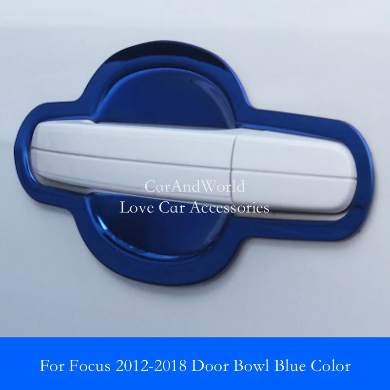 Наклейки из нержавеющей стали для Ford Focus MK2 MK3 2012-2018 боковая дверная ручка крышка