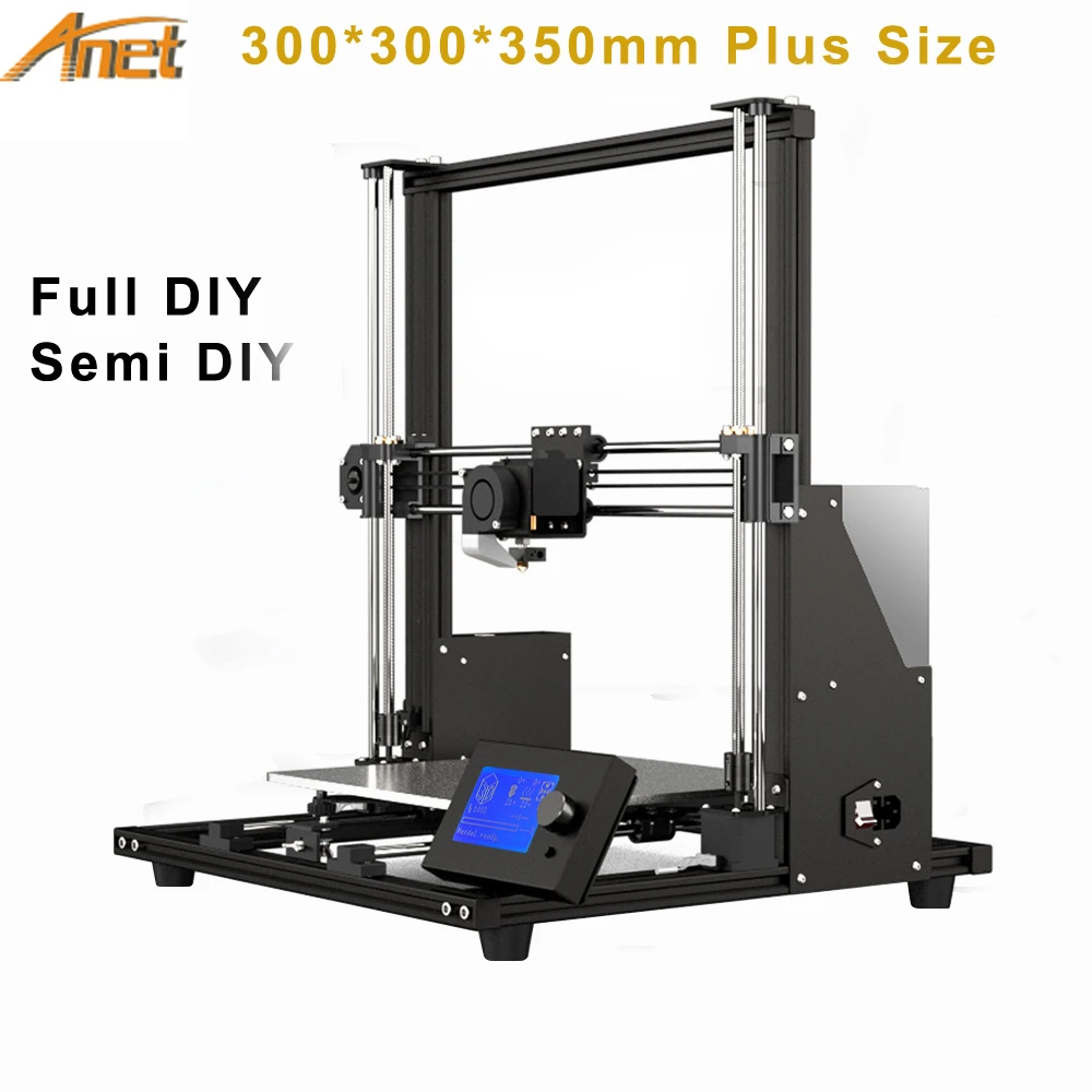 Новое поступление обновленная Anet A8 Высокоточный DIY A8 плюс 3D-принтеры самостоятельной сборки 300*300*350 мм Алюминий сплав рама со съемными ЖК-дисплей