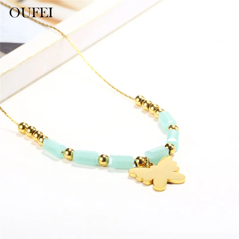 OUFEI ожерелья-Чокеры с бабочками Подвески бесконечные модные ожерелья 2019