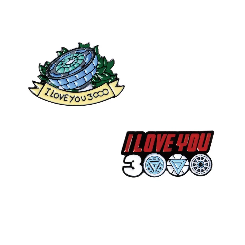 

I LOVE YOU 3000 Enamel Pins Custom Hero Brooches Lapel Pin Shirt Bag Tony Stark Has a Warm Heart Badge Jewelry Gift Fans Friends