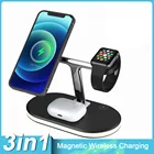 Беспроводное зарядное устройство 3 в 1, 15 Вт, Магнитная подставка для iPhone 13, 12 Pro Max, Airpods Pro, Apple iWatch SE 6, 5, 4, 3, 2, станция для быстрой зарядки