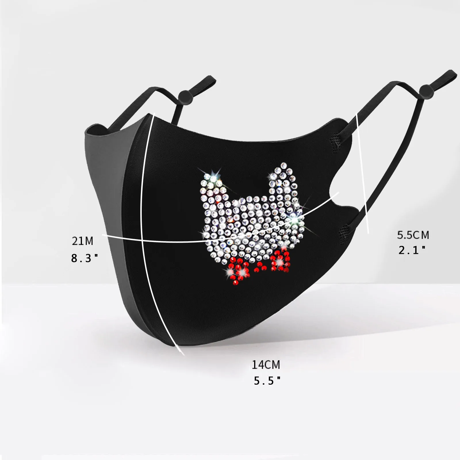 

1PC Valentine's Day Fast delivery Mscara protectora Headband Water-Saving Diamond Sequined Mask Breathing Mouth Party Maske