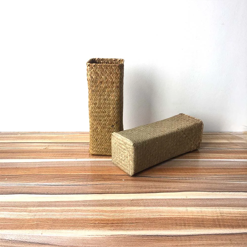 Ручная плетеная корзина из натурального водоросля садовая Цветочная ваза в