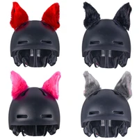 cutemotorcycle helmet cat ears plush motocross full face off road helmet decor accessories helmet sticker creative stylin women