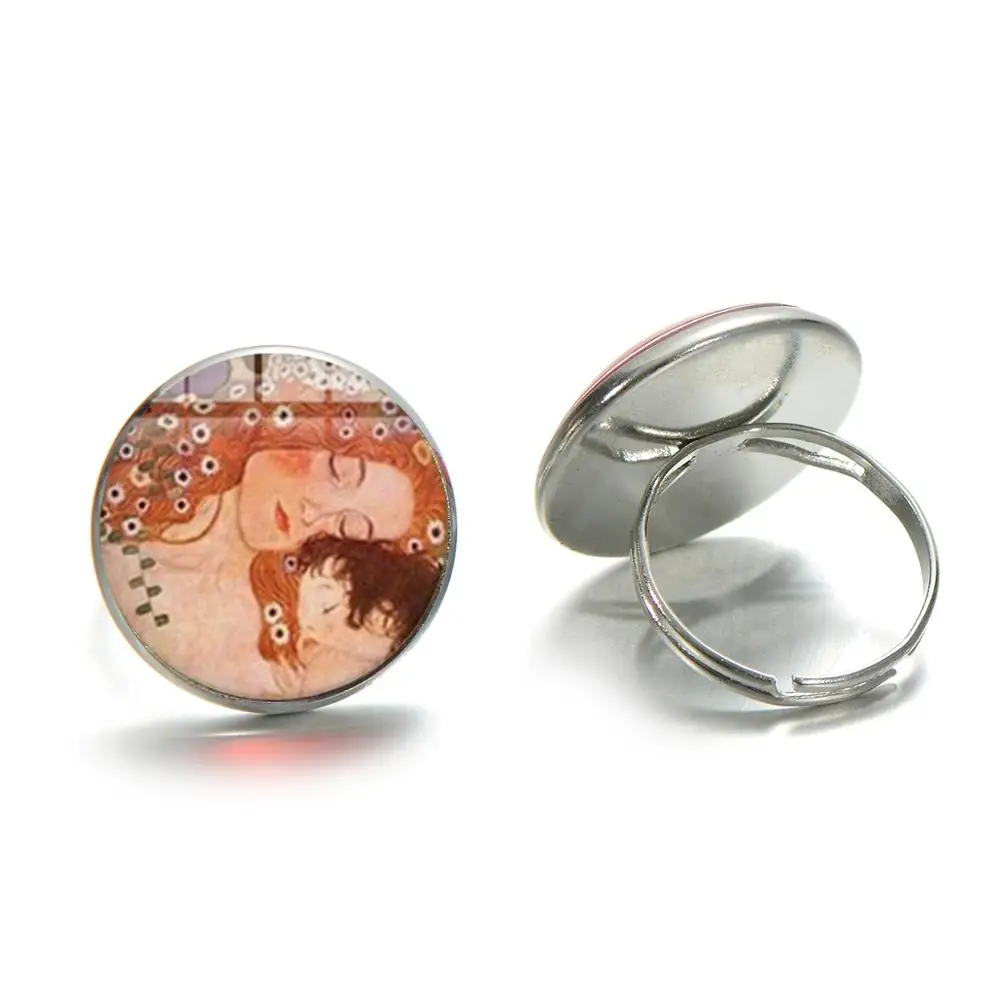 Художественное кольцо Густава Климта в стиле ретро с изображением поцелуев
