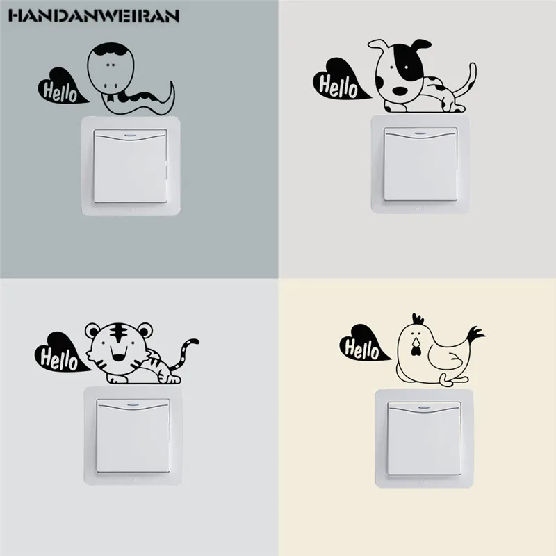 1 шт. Мультяшные животные Зодиак простые наклейки для гостиной спальни детской