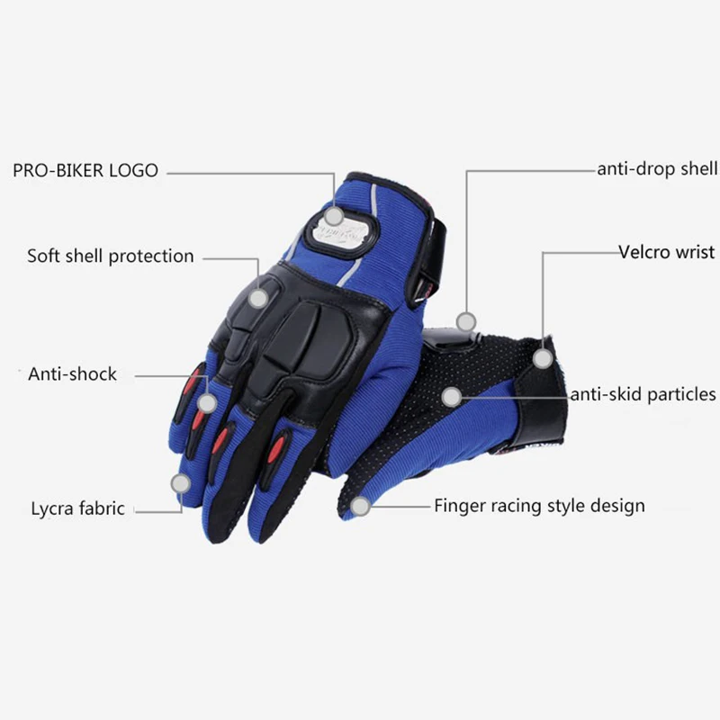 Перчатки для мотоциклистов Pro-biker кожаные мотоциклетные перчатки luvas moto горный