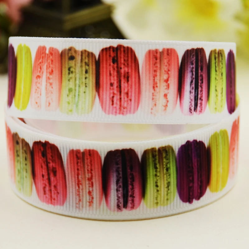22 мм 25 38 75 Macaron мультфильм печатных Grosgrain ленты вечерние украшения - Цена: 9.1