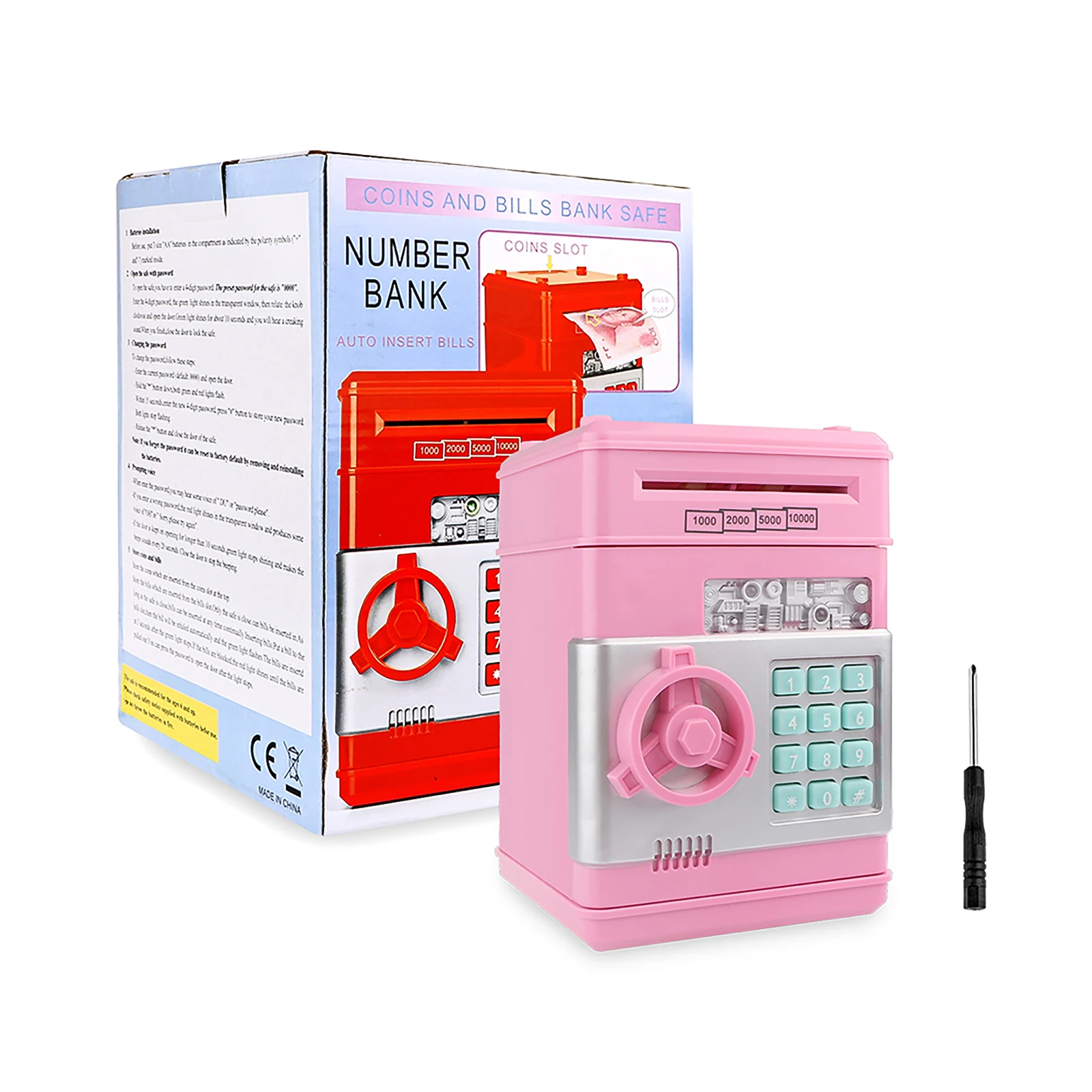 

Electronic Piggy Bank Safe Box Money Boxes Toys Children Digital Coins Cash Saving Safe Deposit Mini ATM Machine Kid Xmas Gifts