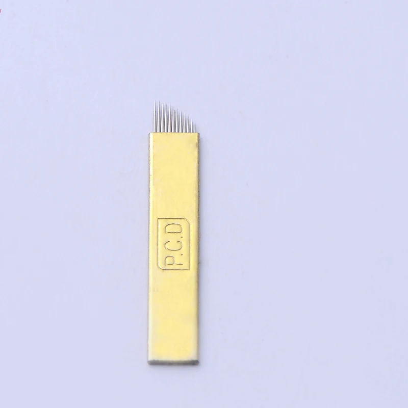 100 шт. 12-контактная твердая игла PCD 12 лезвий Ламина микроблейдинг Tebori Перманентный