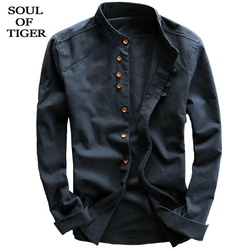 Рубашка Мужская льняная оверсайз в Корейском стиле повседневная