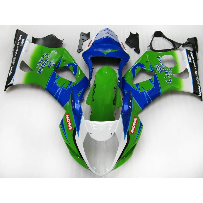 

New arrival bodyparts 2003 2004 Injection Molding Fairing kit for SUZUKI GSXR 1000 white blue green gsxr1000 K3 k4 fairings FH22