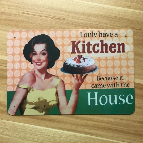 

Kitchen Poster For Making Cakes Metal Tin Sign Signage Home Decoration Kitchen Hotel Restaurant Dessert Shop Cake Shop Plaque