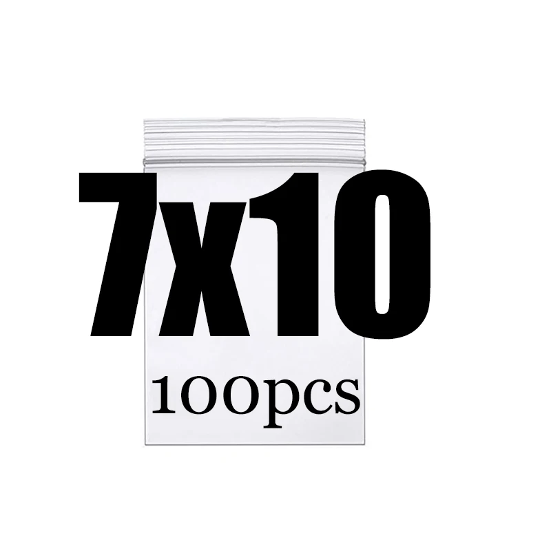 7x10CM 100PCS Высококлассные толстые прозрачные пакеты на молнии с застежкой-молнией, пищевая посылка, сумка для хранения, прозрачная пластиковая маленькая упаковочная полиэтиленовая сумка на молнии - Цвет: 7x10CM 100PCS
