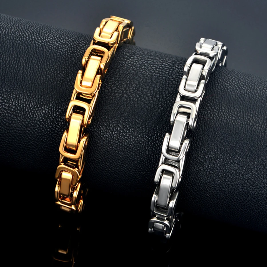 Браслет мужской из нержавеющей стали византийская цепочка 8 мм | Украшения и