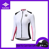 santic women cycling jerseys long sleeve pro fit road bike mtb top jerseys spring summer cycling tops size s 2xl l8c01093