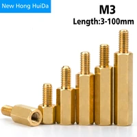 m3 hex brass male female standoff stud board pillar mount hexagon pcb motherboard spacer bolt screw thread m3xl34568mm