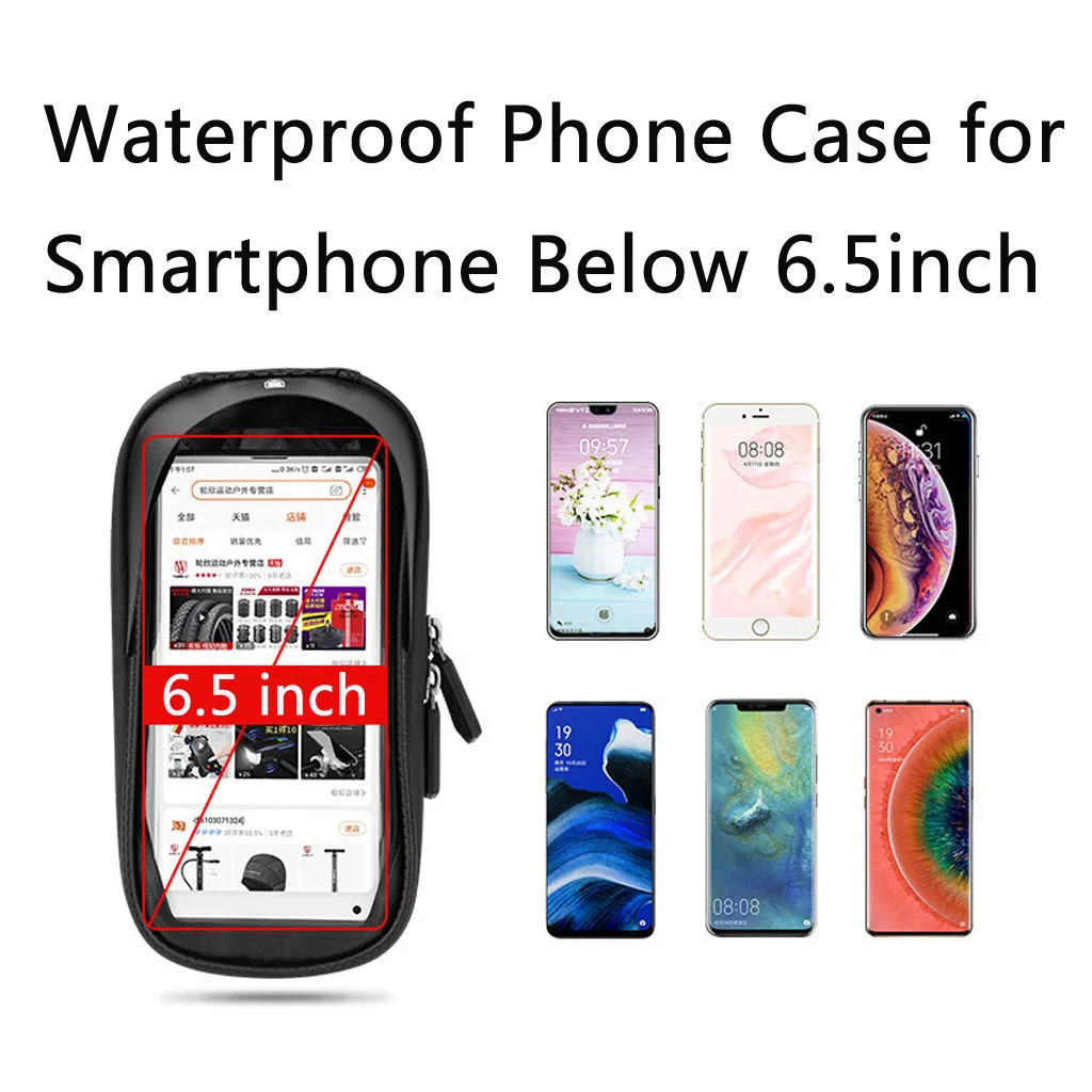 

6.5 Inch Bicycle Phone Holder Stand Bike Front Frame Bag Waterproof Eva Tpu Bike Bag Cellphone Below Universal Bike Scooter