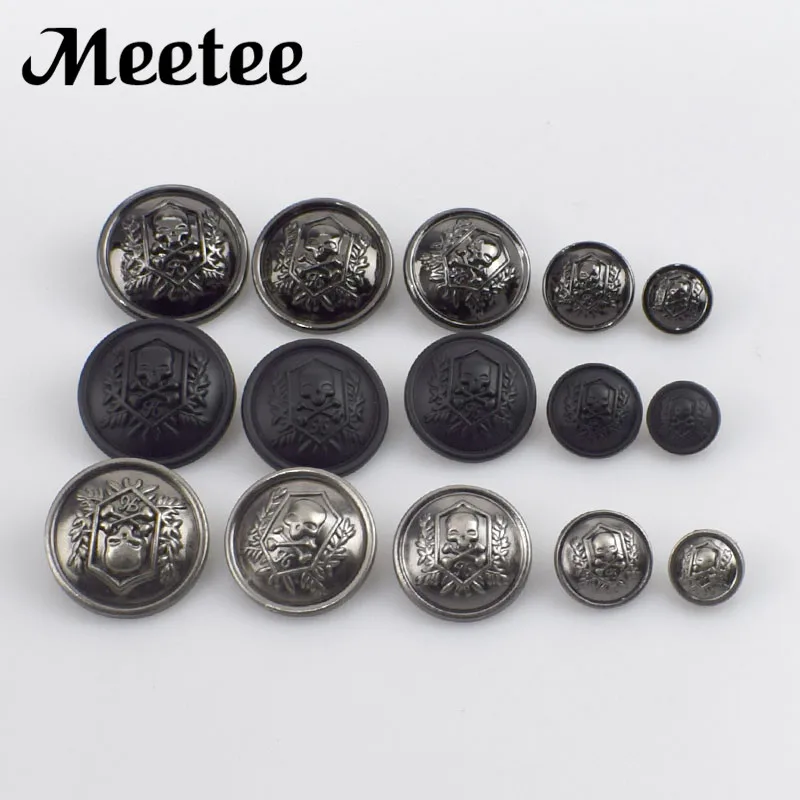 Meetee 50 шт. хвостовик Botones Antisilver черный мужской костюм на пуговицах Модные