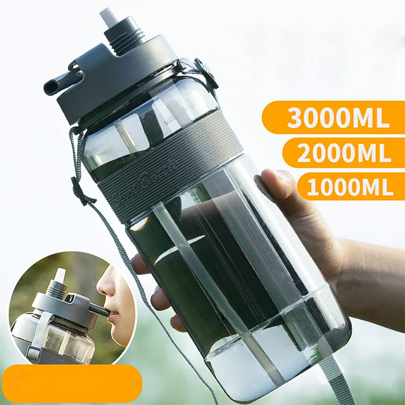 

Water bottle Sport Outdoor Drinking Water Bottle with Straw BPA Free Large Capacity Portable Bicycle Water Gym Space Cups