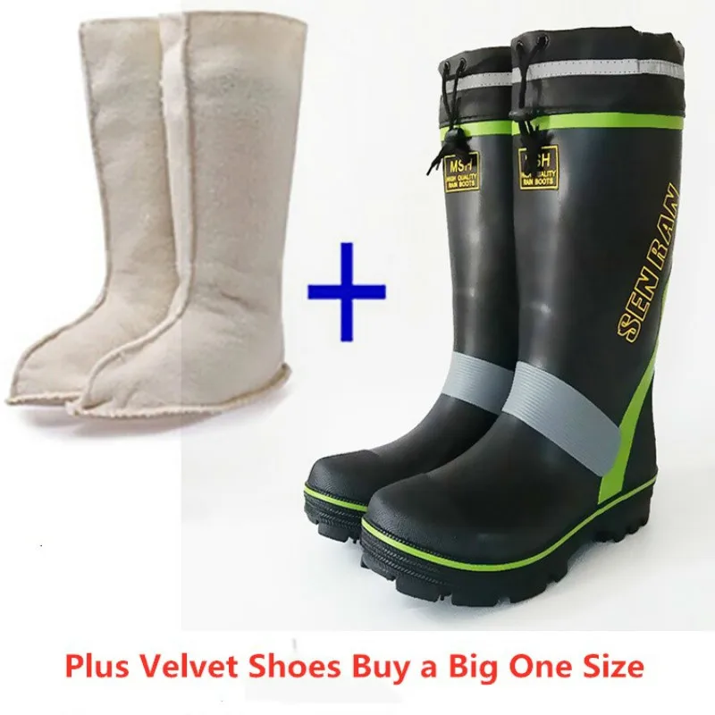 Outdoor Waterproof Fishing Shoes Rain Boots Men Women High Tube Non-slip Wearproof Wading Shoe Autumn Winter Warm | Спорт и