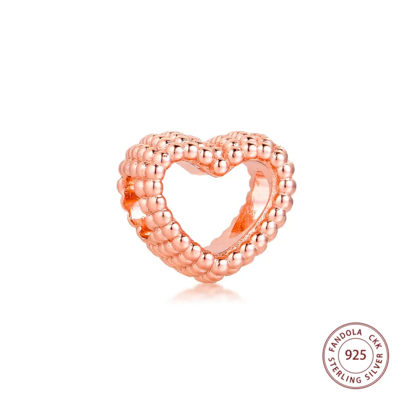 

Женский браслет из серебра 925 пробы, с бусинами в виде сердца