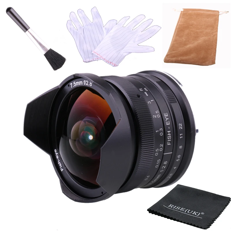 Объектив RISESPRAY 7 5 мм f2.8 рыбий глаз 180 APS-C Ручная фиксация объектива для Olympus Panasonic