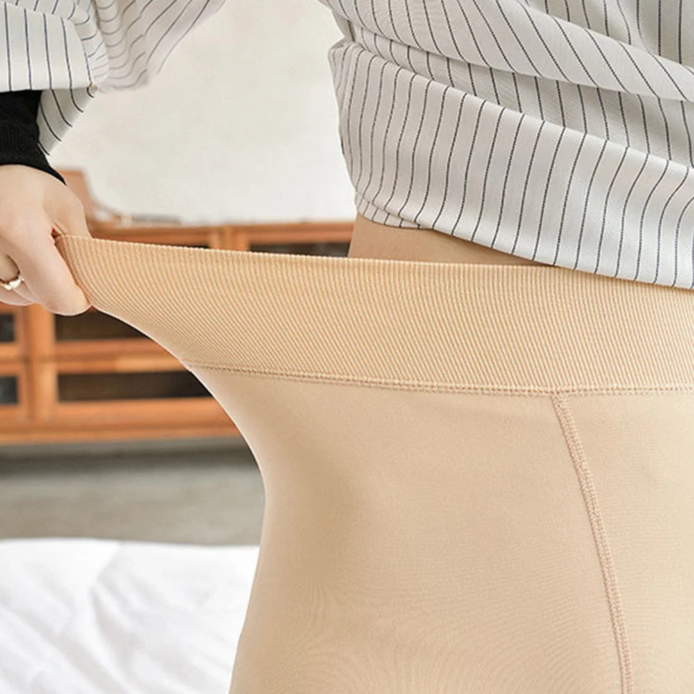 

Fall / winter 2020 Plush Leggings women's cotton padded Pants Black Large winter warm pants skin color pants