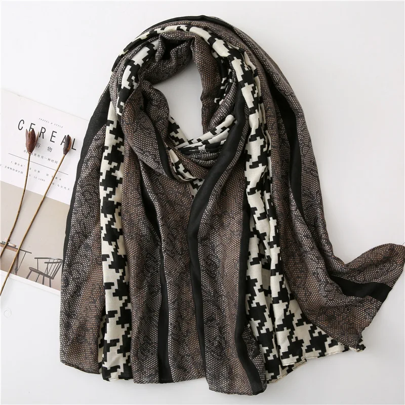 Женская Цветочная вискозная шаль в этническом стиле роскошная шарф с принтом и