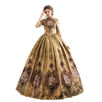 rococo baroque marie antoinette ball dresses 18th century renaissance historical period victorian golden dress gown for women