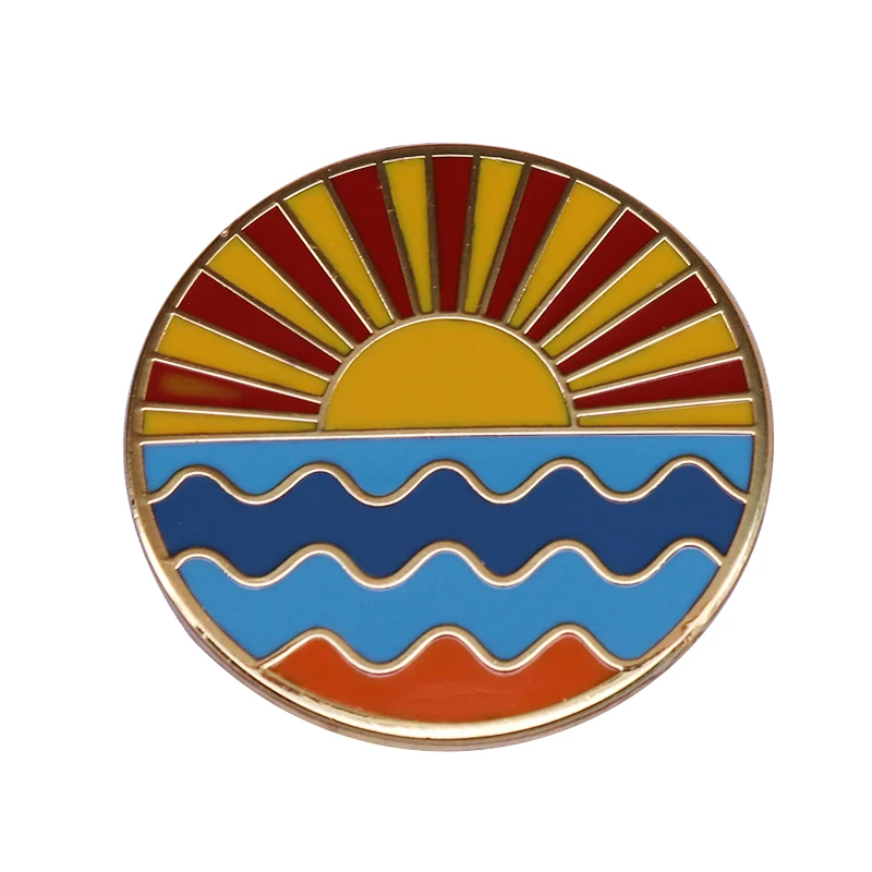 

Sunrise pin beautiful natural landscape positive inspirational jewelry