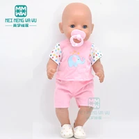 baby clothes for fit 43 cm new born doll accessories sky blue t shirt shorts with pacifier