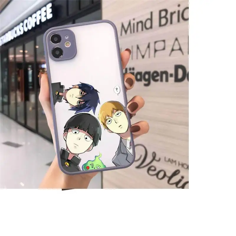 

Mob Psycho 100 anime luxury Phone Cases funda matte transparent For iphone 7 8 11 12 plus mini x xs xr pro max cover