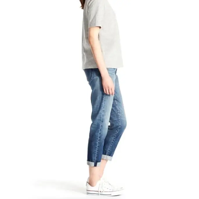 

Mom For Women Vintage High Waist Denim Trousers Pants Blue Fashion Loose Straight Ladies Boyfriend Jeans Cotton Plus Size