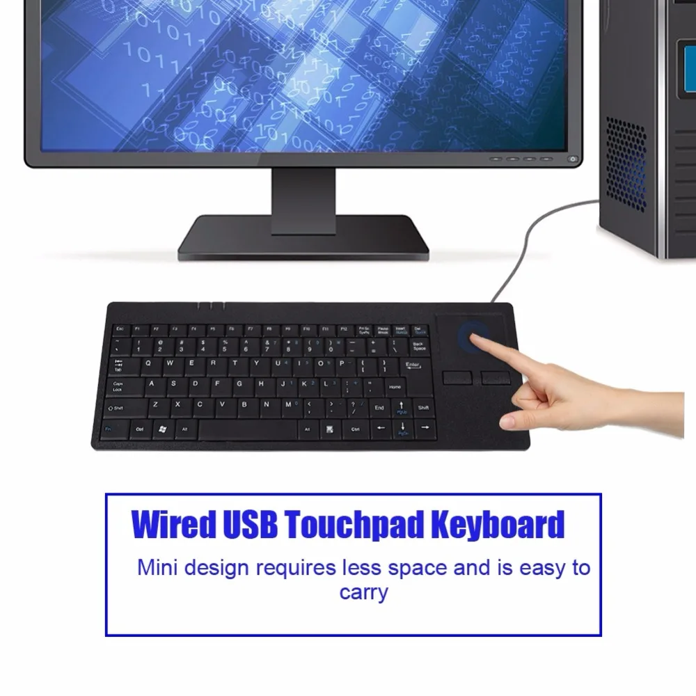 82-Key Проводная USB клавиатура с сенсорной панелью с концентратор Порты и разъёмы ультра-тонкий Бесшумная клавиатура для Тетрадь/рабочий стол для офиса стиль